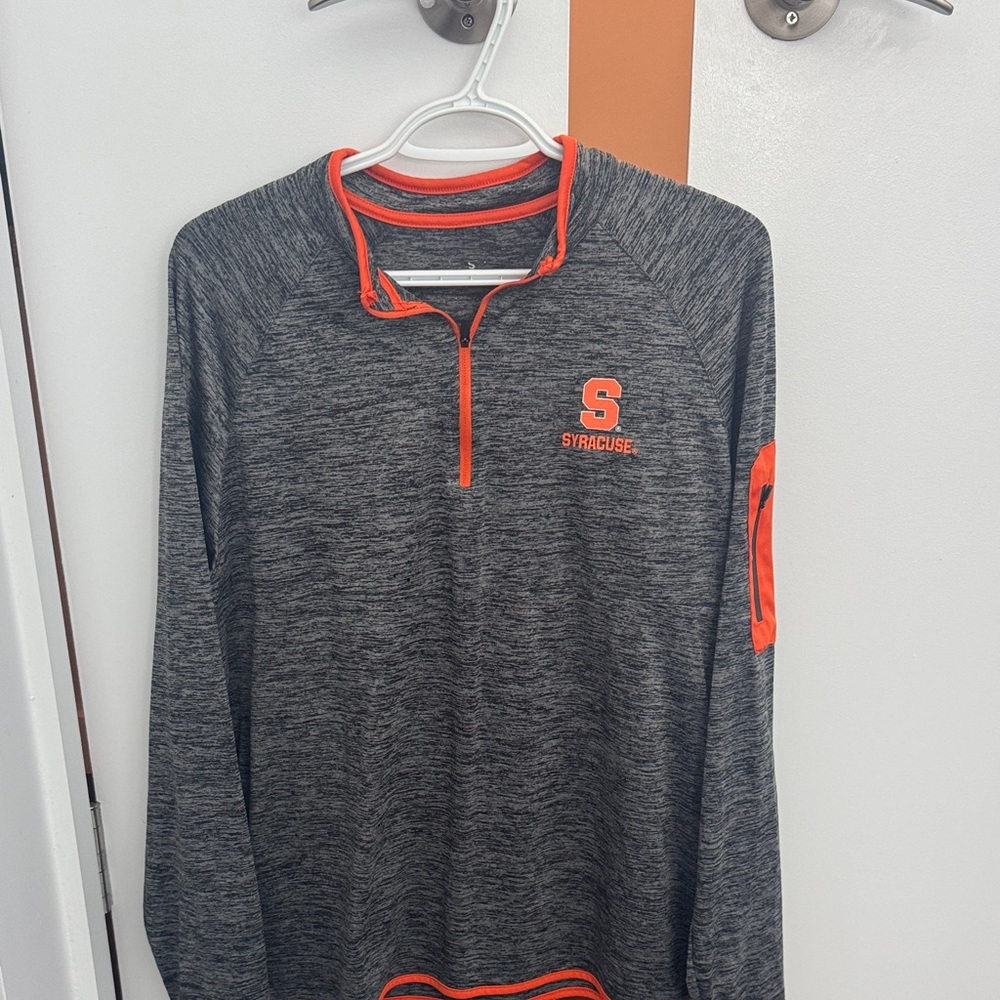 Source Unknown Gray and Orange Long Sleeve Tee